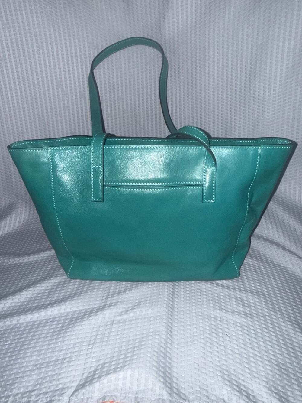 Patricia Nash Teal Leather Zancona Tote Bag - Picture 2 of 3
